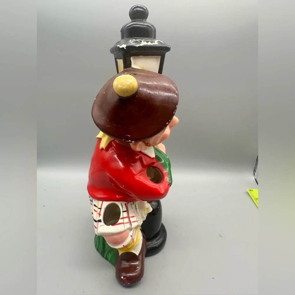 Vintage Charming Red and Green Ceramic Figurine Utensil holder